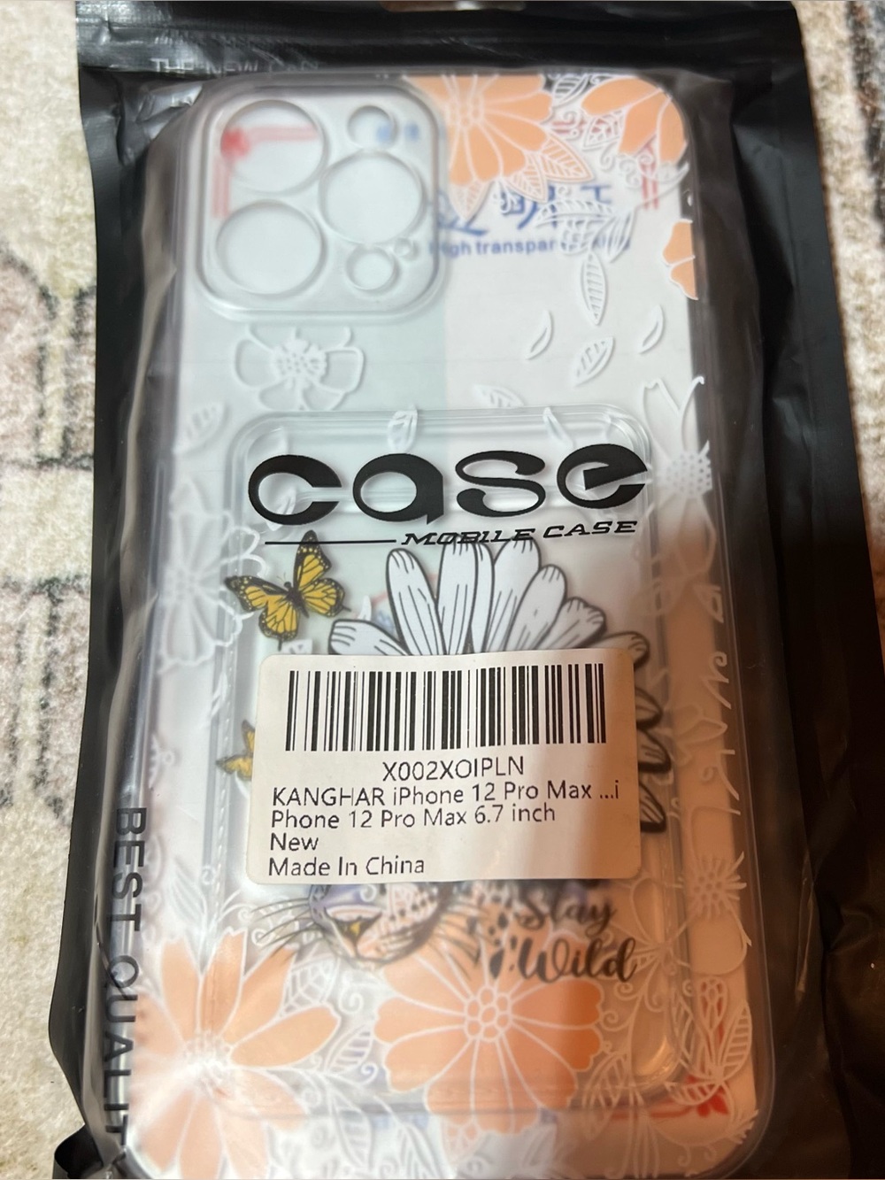iPhone 12 Pro Max Phone Case Daisy Butterfly Floral Transparent